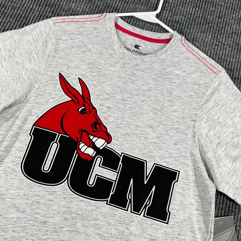 Central Missouri Mules Shirt Mens Small Gray Short Sleeve Crew MIAA NCAA New‎
